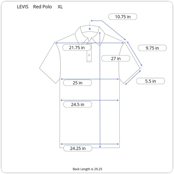 *SOLD* Vtg red LEVI’S deadstock droptail sleeve embroidered polo Sz XL - Picture 7 of 7